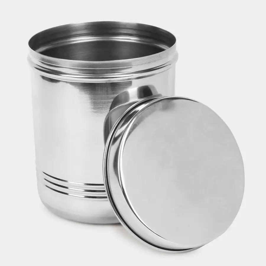 ظرف غذای استیل با طراحی مدرن و سطح صاف