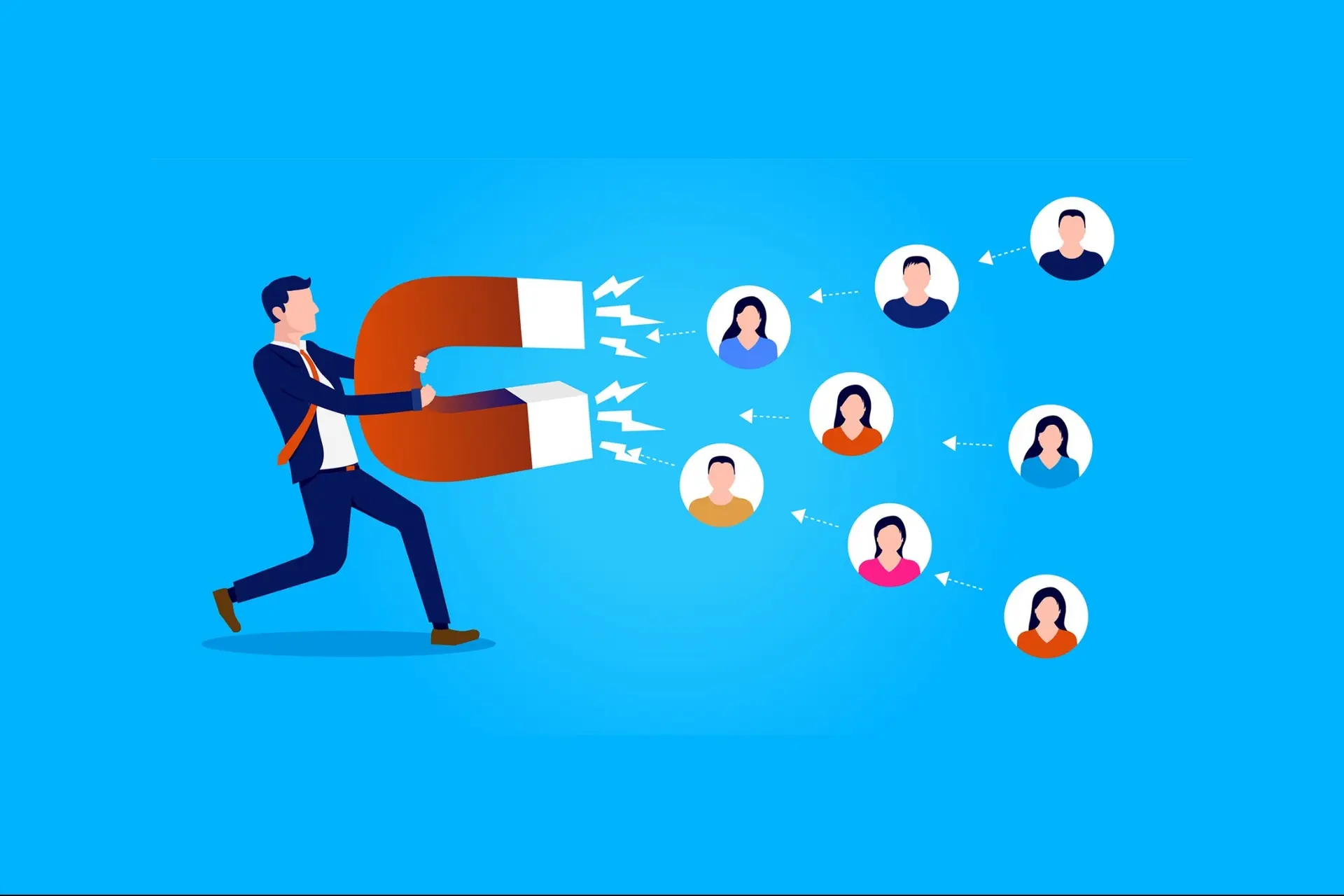 یک تیم بازاریابی در حال تحلیل داده‌ها برای بهبود استراتژی جذب مشتری