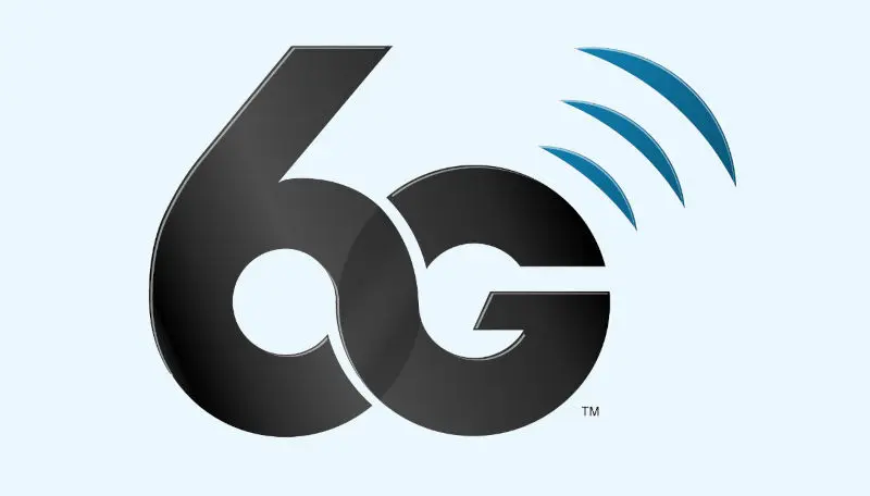 لوگو و نماد 6G که نشان‌دهنده نسل جدید ارتباطات بی‌سیم است