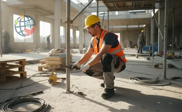 کارگران ساختمانی در حال اجرای یک پروژه با استفاده از تجهیزات مدرن