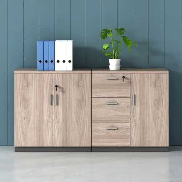 نمونه‌ای از کابینت کورین با سطحی صیقلی و رنگ‌های متنوع