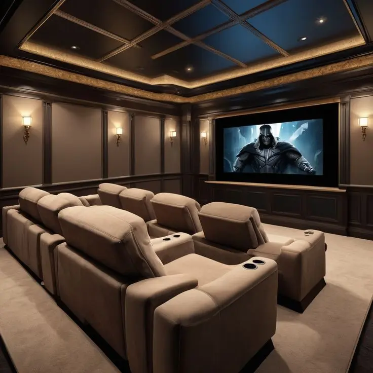 پروژکتور خانگی روی میز نمایش با نور محیط کم