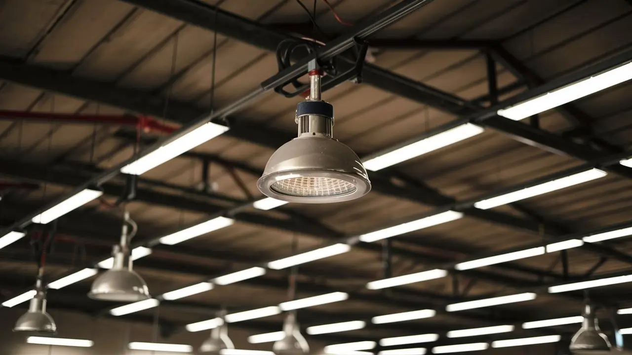 نمونه‌ای از چراغ‌های LED صنعتی با طراحی مدرن و روشنایی یکنواخت