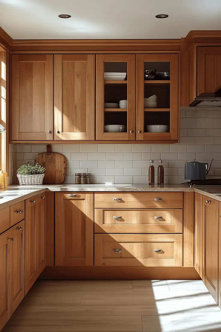 نمونه‌ای از کابینت بدون دستگیره با طراحی مدرن و درهای کشویی