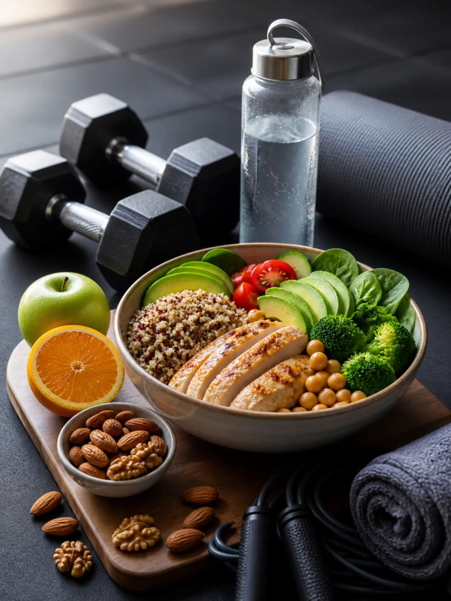 یک میز غذا با غذاهای متنوع و سالم برای یک وعده غذایی کامل
