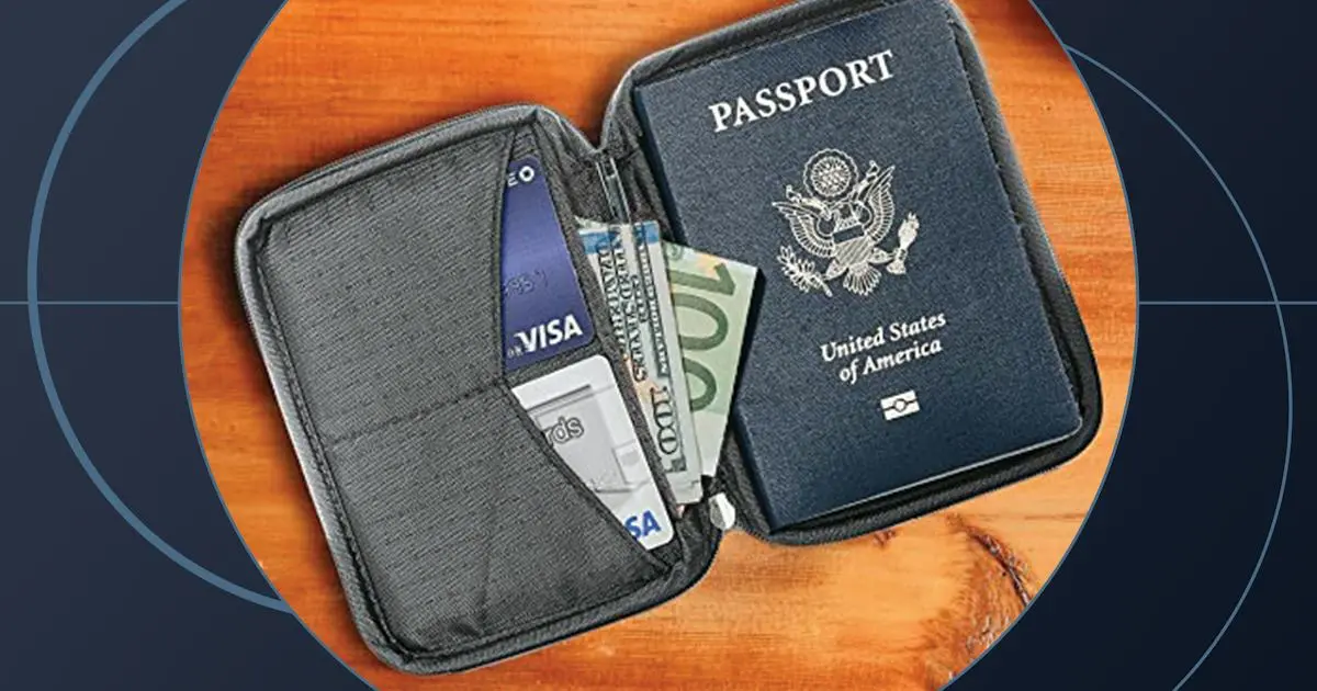 کیف پاسپورتی با فناوری RFID-blocking برای محافظت از اطلاعات کارت‌های بانکی