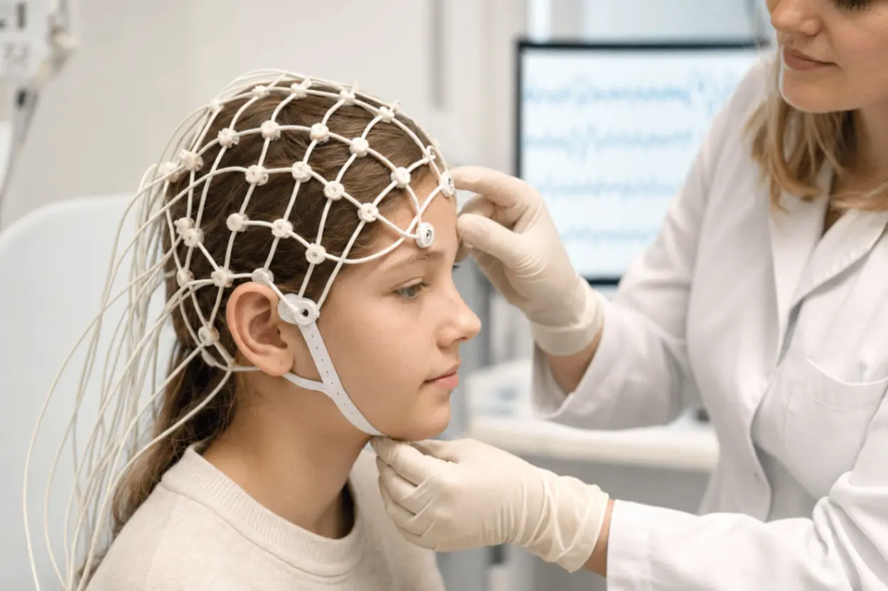 نمودار موج‌های الکتریکی مغز در دستگاه EEG
