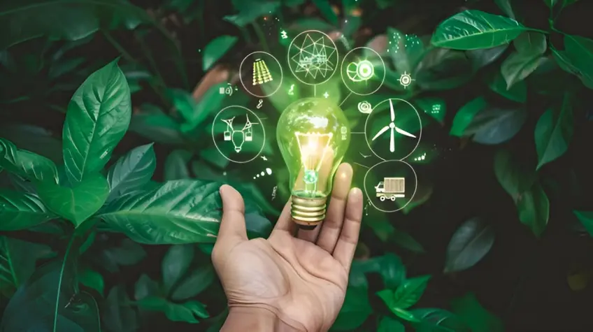 پنل‌های خورشیدی در یک کارخانه تولید انرژی تجدیدپذیر