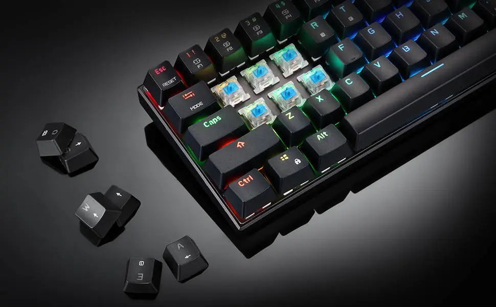 کیبورد مکانیکی بی‌سیم با طراحی گیمینگ و نورپردازی RGB