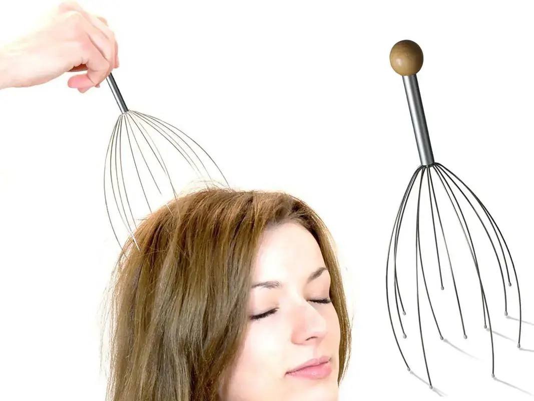 ماساژور سر با طراحی نوک‌تیز و قابل تنظیم برای استفاده خانگی