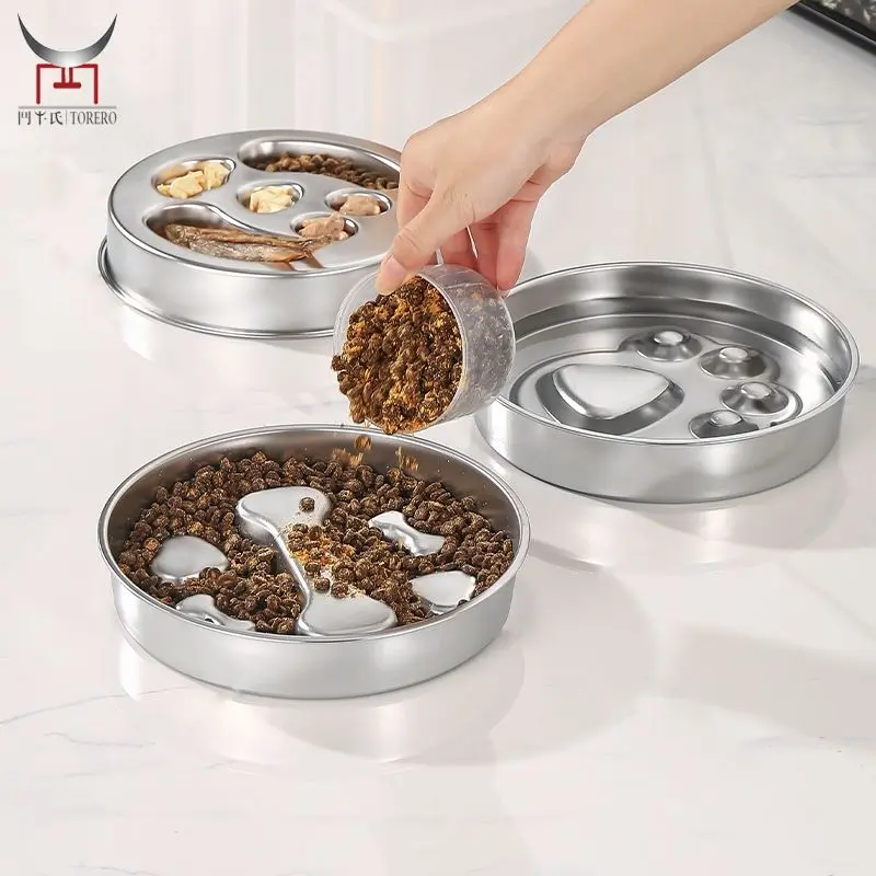 حیوان خانگی سالم در کنار ظرف تمیز آب و غذا