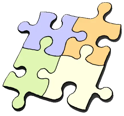 پازل کاغذی با قطعات رنگی و طراحی طبیعی