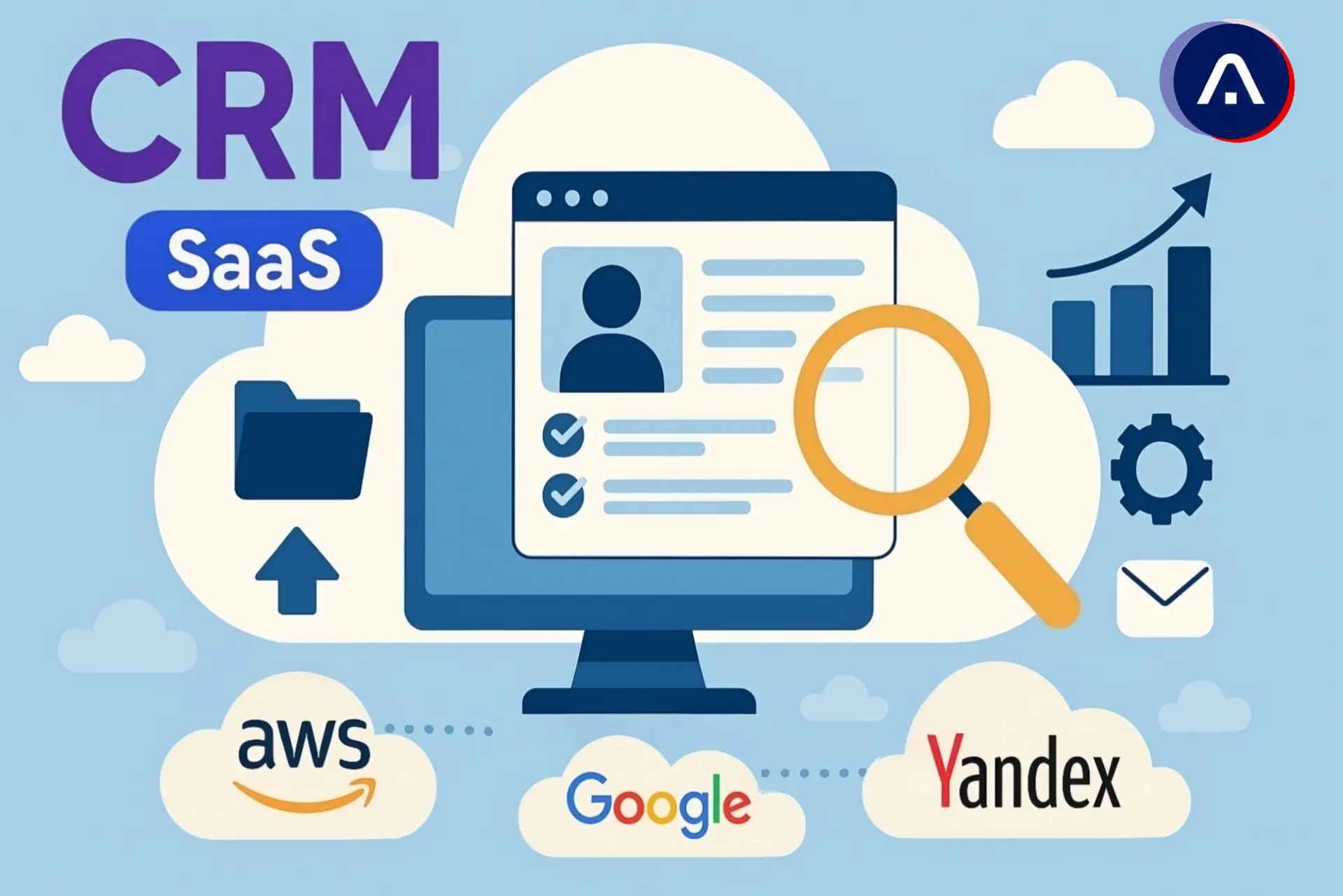 نمونه‌ای از رابط کاربری یک نرم‌افزار CRM مدرن با داشبوردهای تحلیل داده و مدیریت مشتری