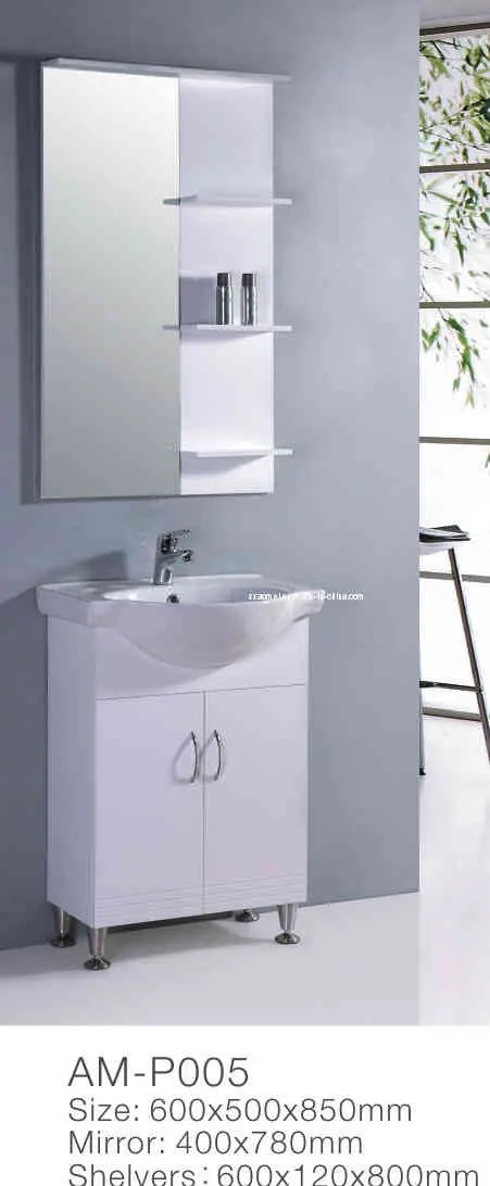 کابینت PVC نصبشده در حمام با طراحی ساده و کاربردی