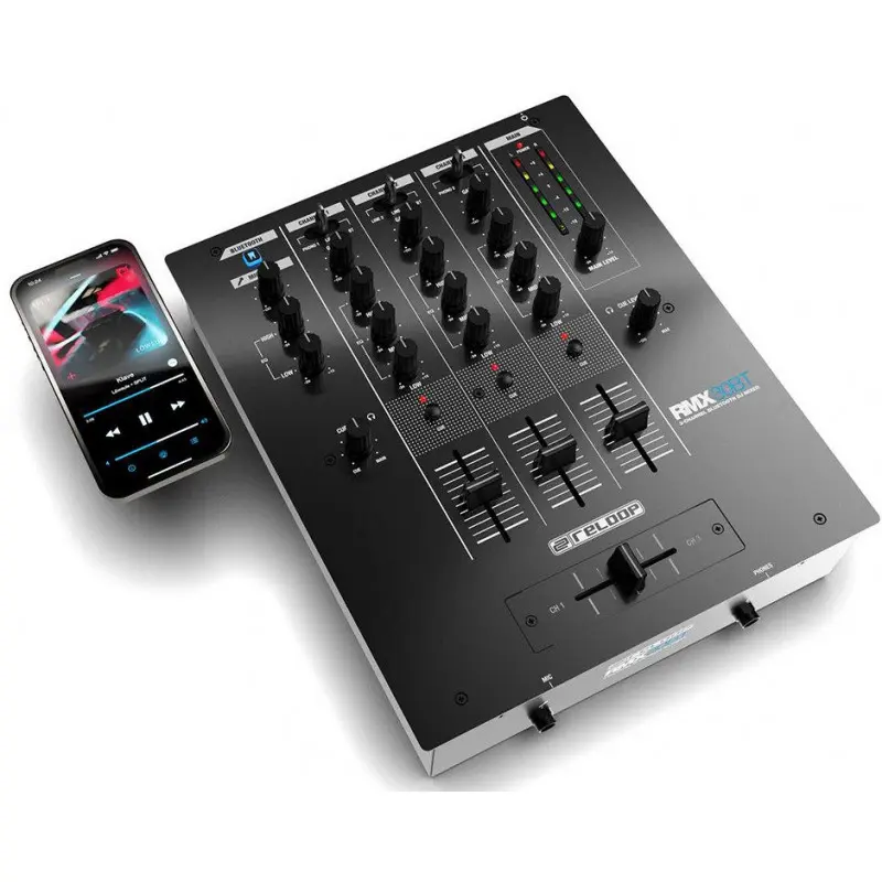 میکسر چهار کاناله Reloop RMX-30BT با دکمه‌های افکت و کنترل‌های پیشرفته برای دی‌جی‌های حرفه‌ای