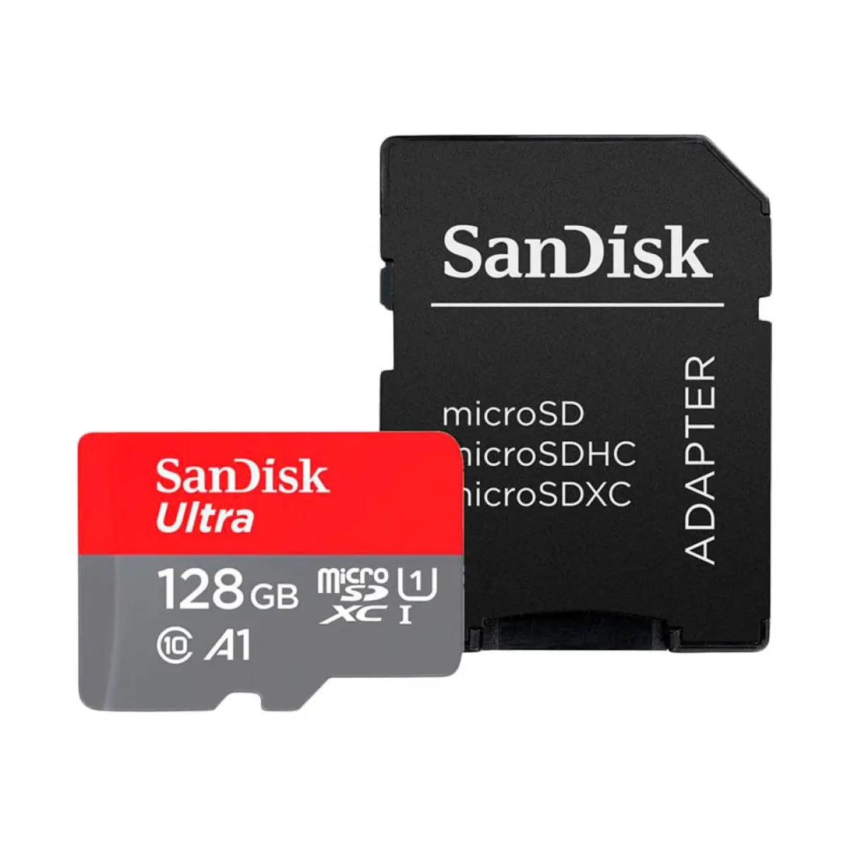 کارت حافظه microSDXC با برند سان‌دسک و ظرفیت ۱۲۸ گیگابایت