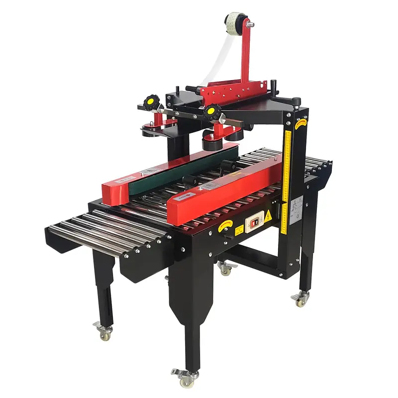 دستگاه اتوماتیک چسب زن کارتن با نوار نقاله برای بسته بندی سریع