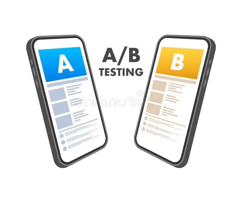 نمودار مقایسهای نتایج تست A/B برای دو نسخه مختلف یک صفحه فرود