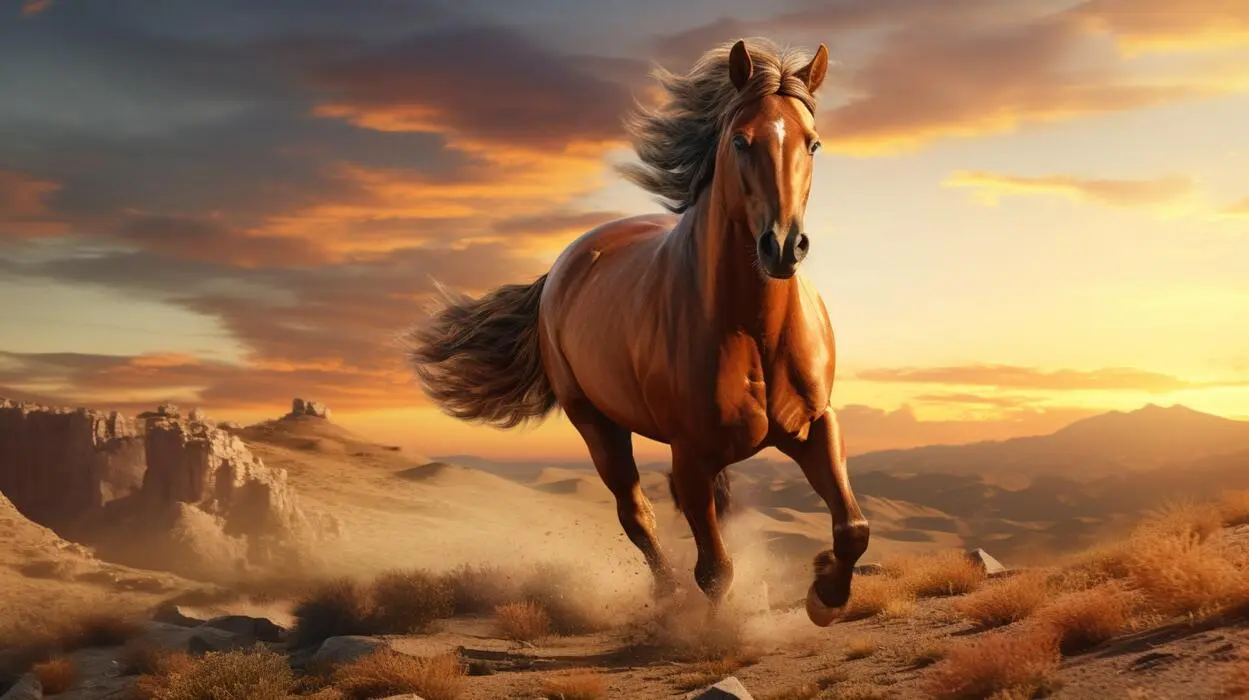 یک اسب سالم و آرام که برای آموزش وفاداری مناسب است