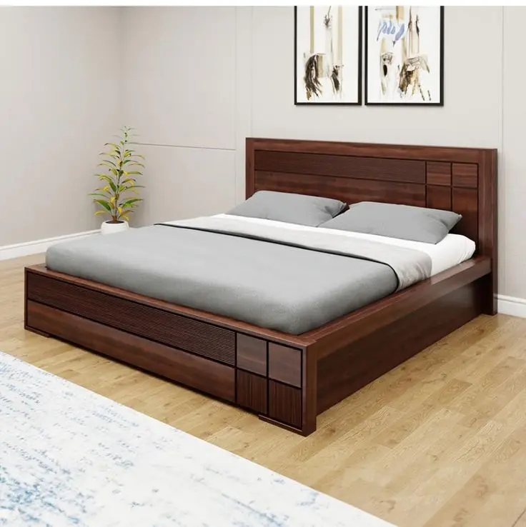تخت خواب چوبی با طراحی مدرن و چارچوب قابل تنظیم