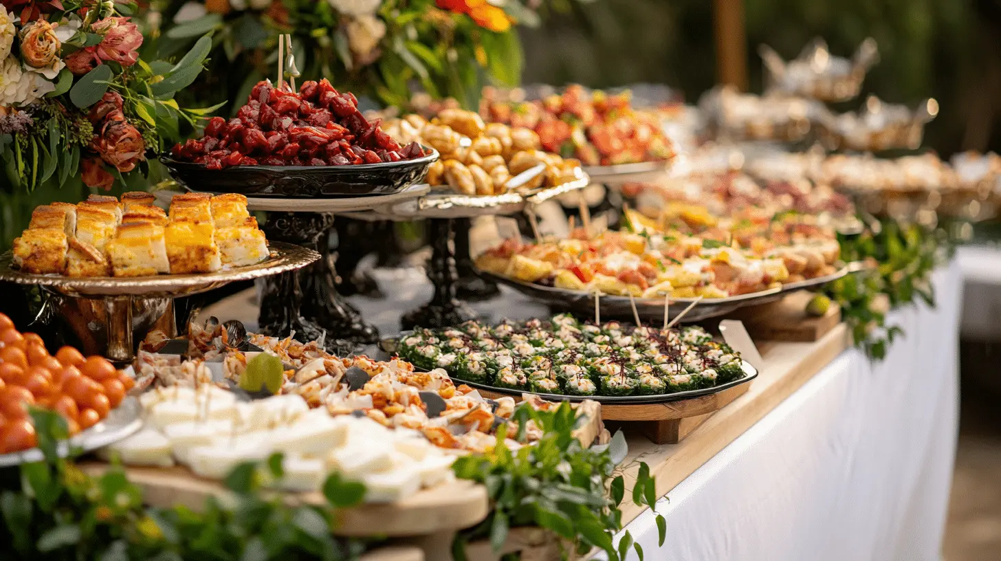 نمونه منوی زیبا و متنوع برای سرویس غذاخوری در مراسم رسمی