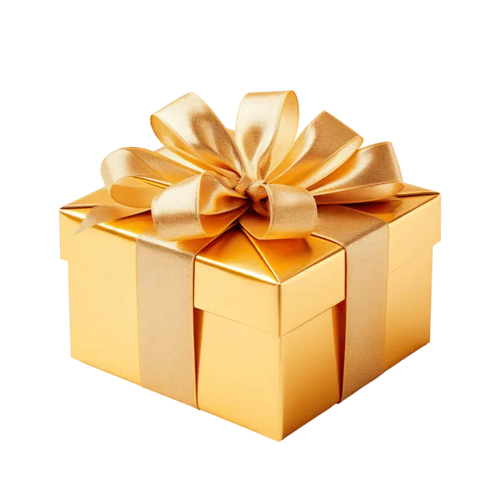 جعبه هدیه طلایی با طراحی مدرن برای هدایای دکوراتیو