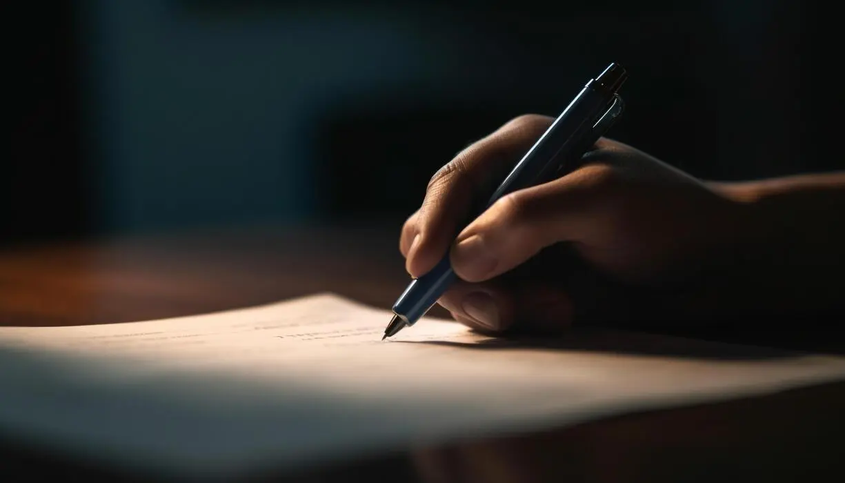 نوشتن دستی روی کاغذ با قلم و مداد