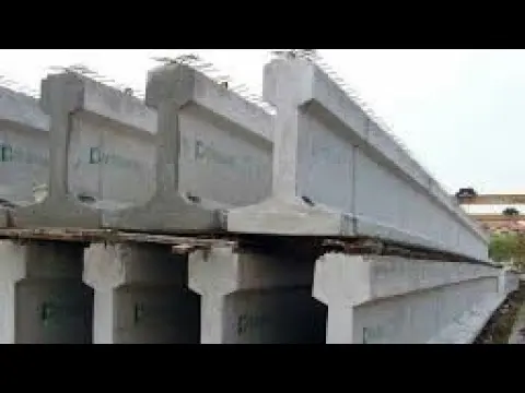 نمونه تیرچه پیش‌تنیده در کارخانه تولیدی