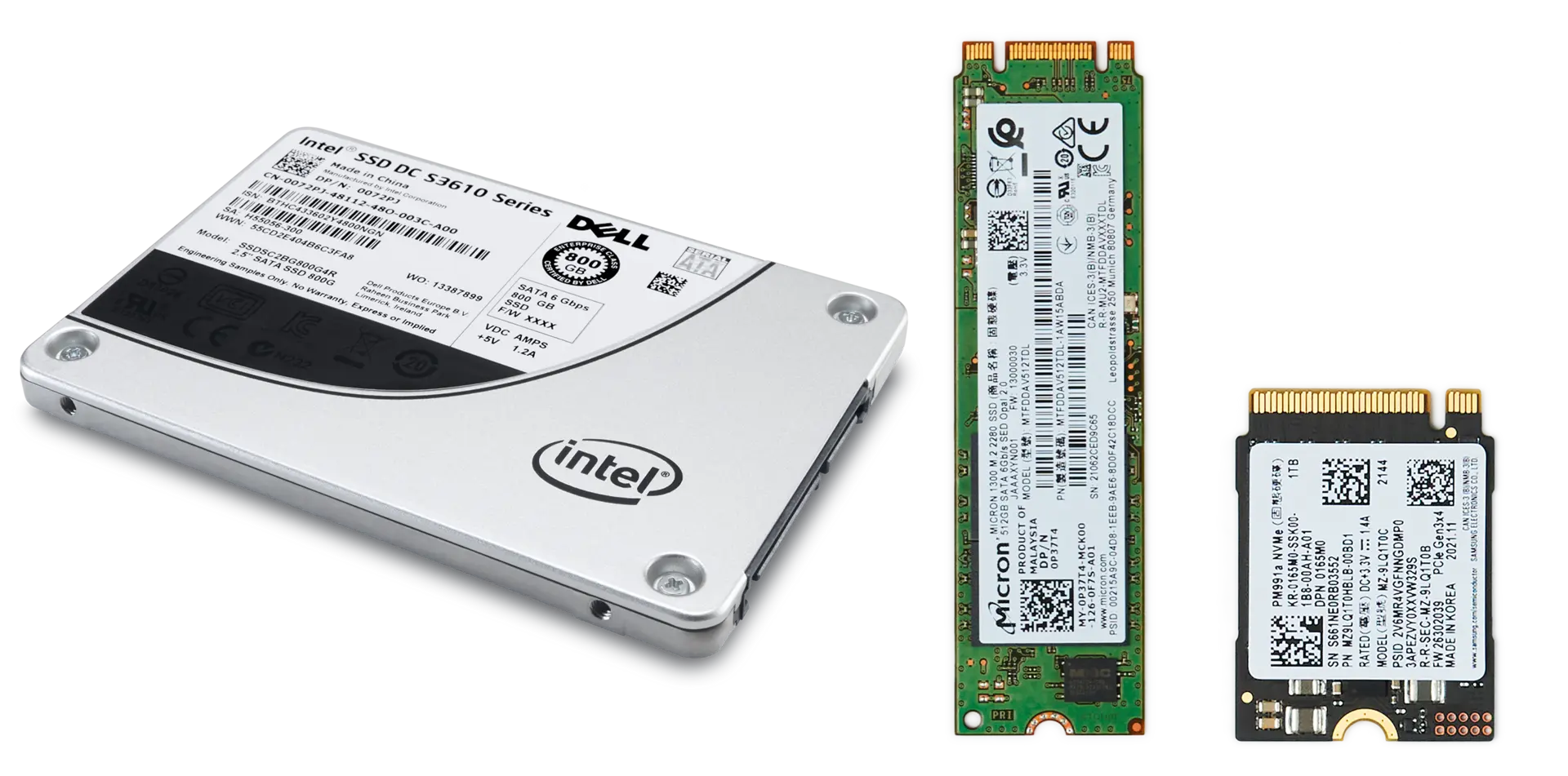 مقایسه SSDهای داخلی SATA، M.2 NVMe و M.2 SATA
