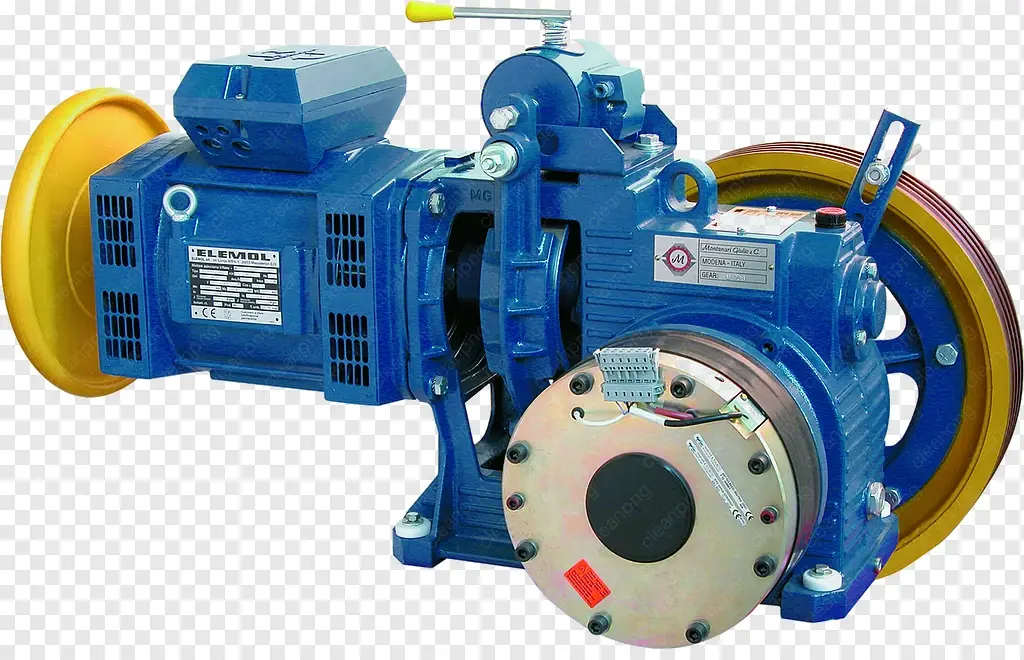 موتور الکتریکی آسانسور با طراحی صنعتی و قطعات مکانیکی