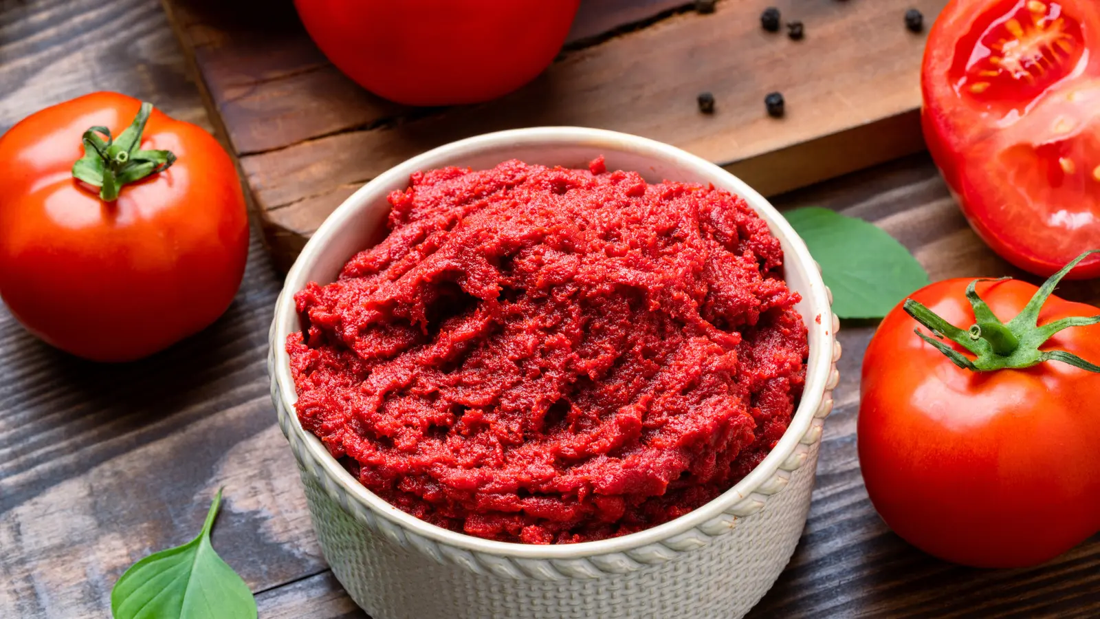 رب گوجه فرنگی در ظرف سفالی با روغن زیتون