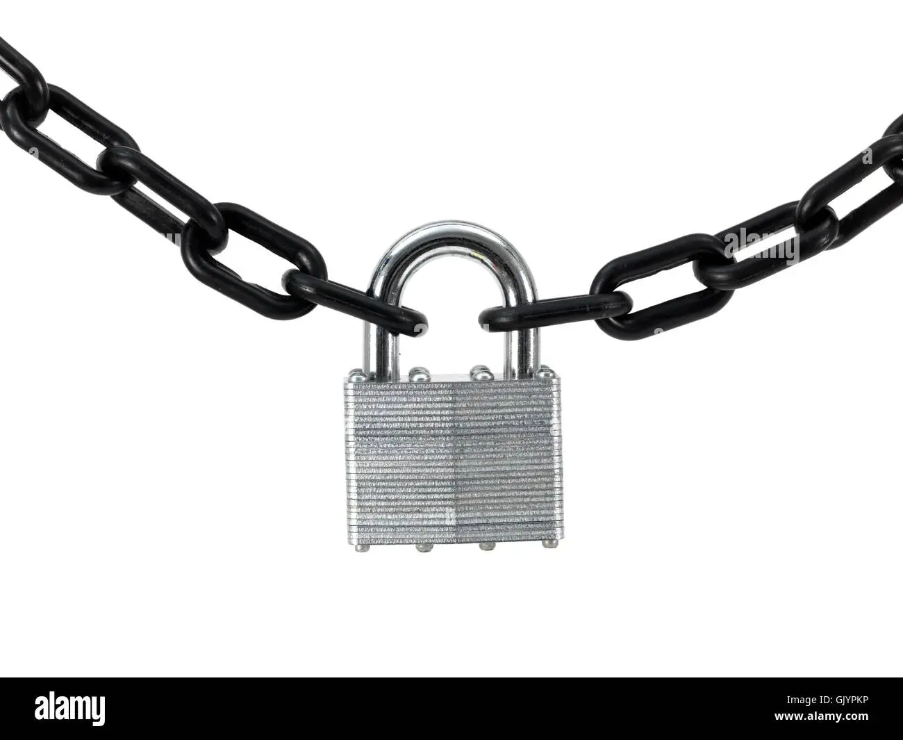 یک زنجیر فلزی با قفل بزرگ، نماد امنیت و محافظت از دارایی‌ها در مکان‌های مختلف