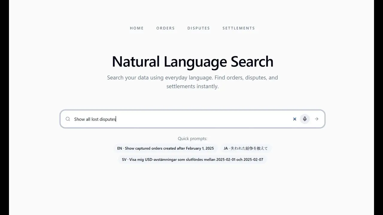 نمونه‌ای از رابط کاربری یک سیستم جستجو با پردازش زبان طبیعی که به کاربران امکان می‌دهد با عبارات طبیعی جستجو کنند