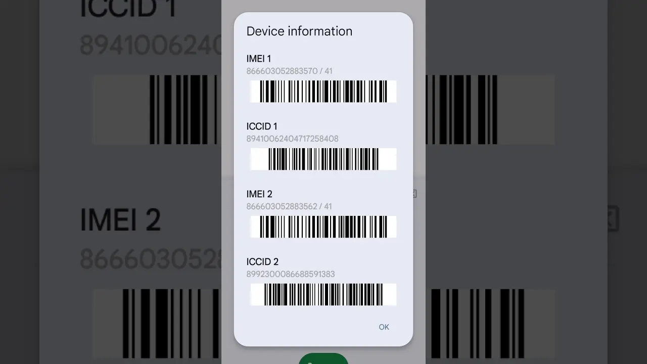 نمایش کد IMEI در یک گوشی اندرویدی