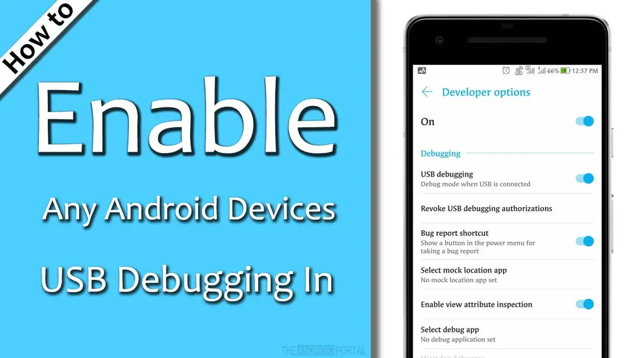 نمای تنظیمات USB Debugging در گوشی اندروید