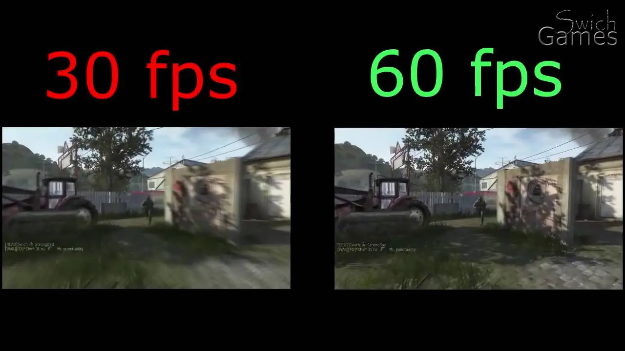نمونه‌ای از نمایشگر با FPS بالا در یک بازی ویدئویی