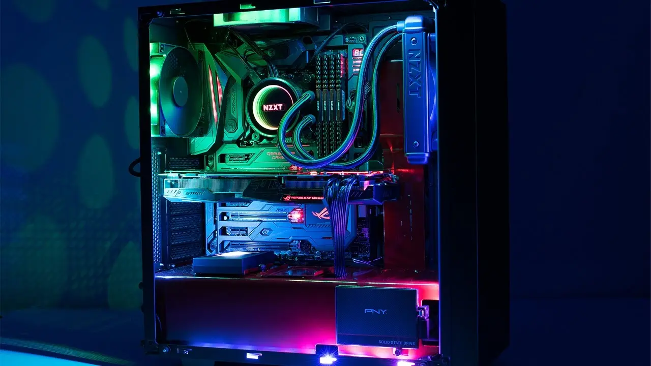 نمونهای از نمایشگر با رزولوشن 4K در یک سیستم گیمینگ