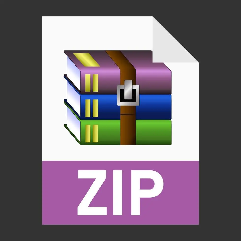 نماد فایل فشرده ZIP با طراحی مدرن و پلاتفرم وب