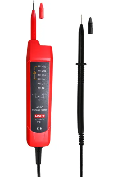 تستر برق دیجیتال با نمایشگر LCD برای اندازه‌گیری ولتاژ و جریان