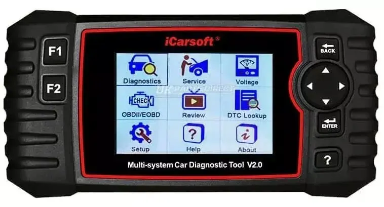 دستگاه دیاگ خودرو با نمایشگر دیجیتال و کابل اتصال به پورت OBD2