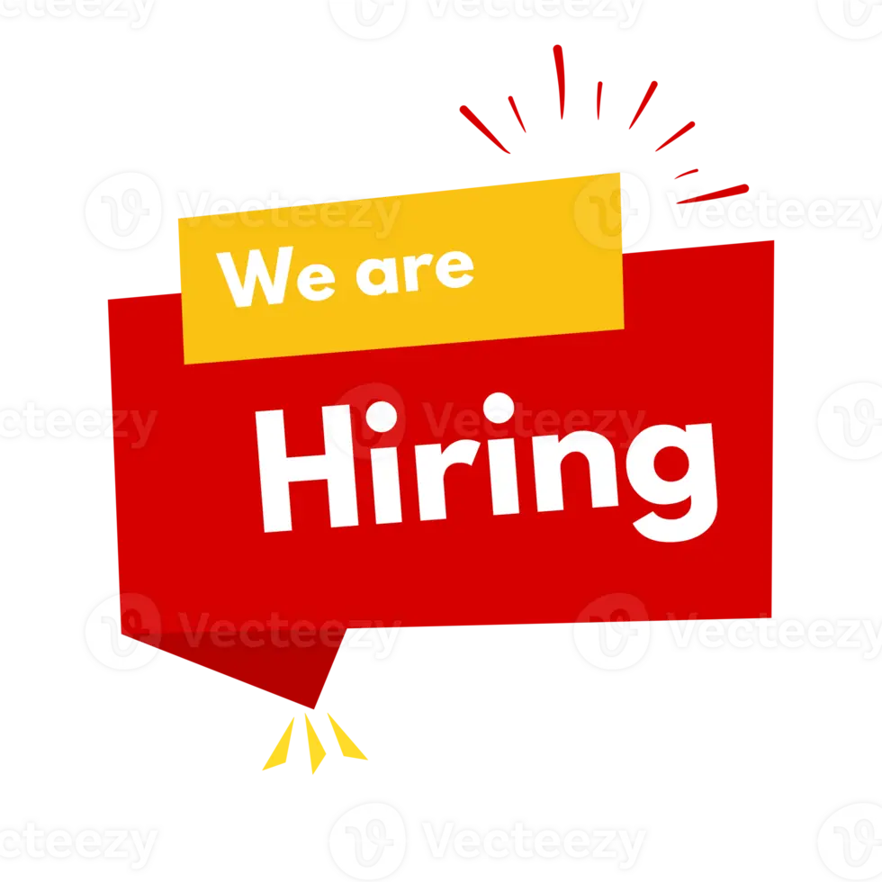 بورد استخدامی با متن We Are Hiring