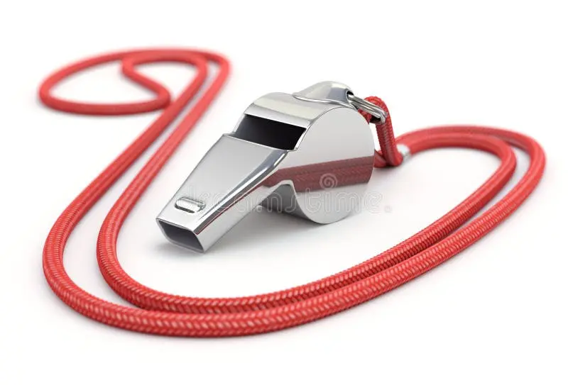سوت فلزی با دکمه قرمز برای داوران فوتبال