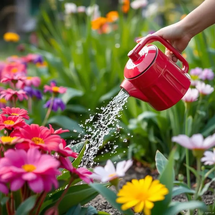 آبیاری گیاهان در ساعات صبح زود با کاهش تبخیر آب