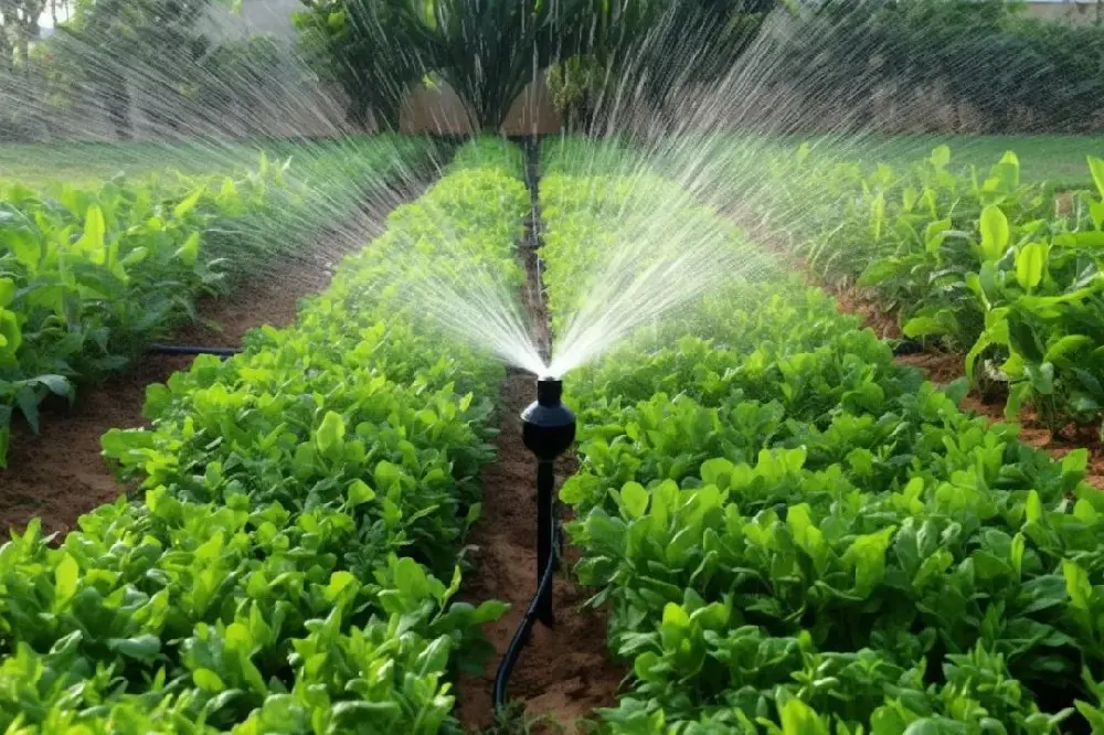 سیستم آبیاری قطره‌ای در مزرعه