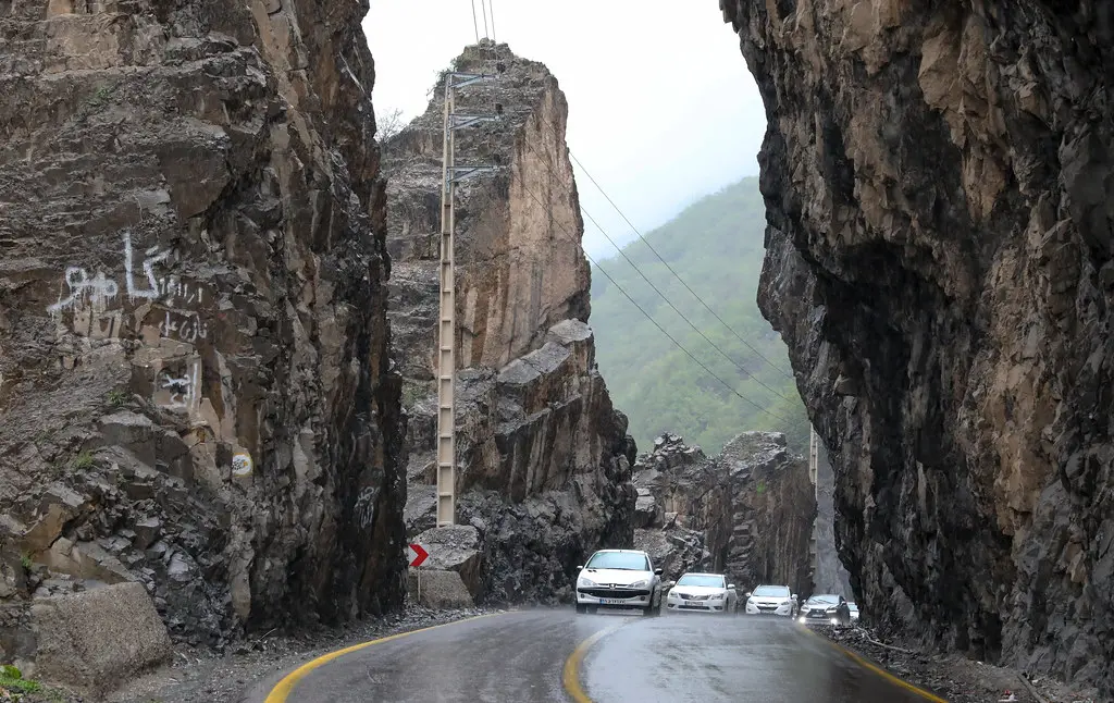 منظره روستایی سنتی در جاده چالوس