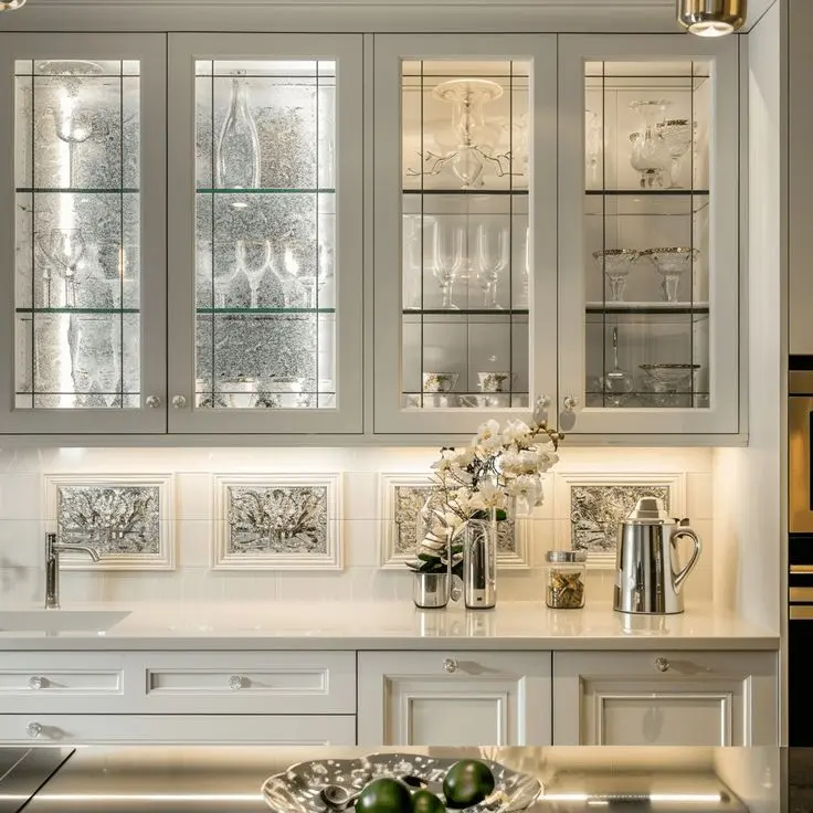 کابینت هیگلاس در آشپزخانه با طراحی مدرن و کاربردی