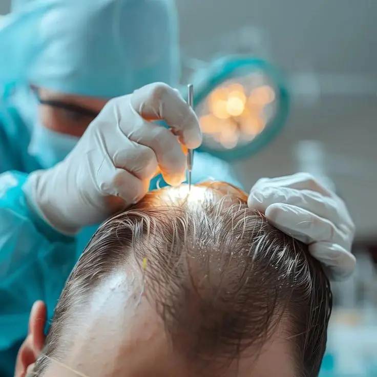 عملیات کاشت مو با روش FUE در یک کلینیک تخصصی