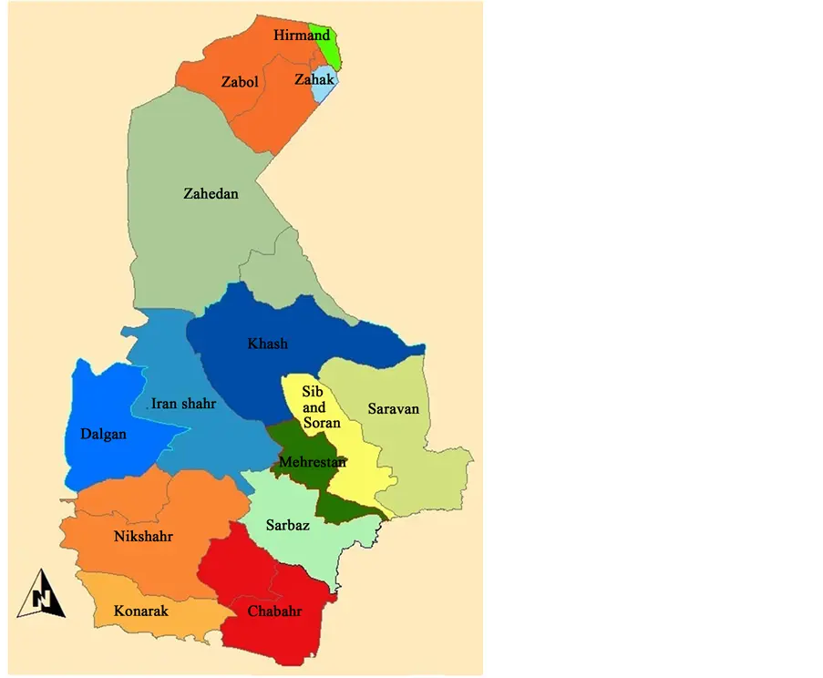 منطقه ساحلی چابهار در استان سیستان و بلوچستان با بندر و آب‌های دریای عمان
