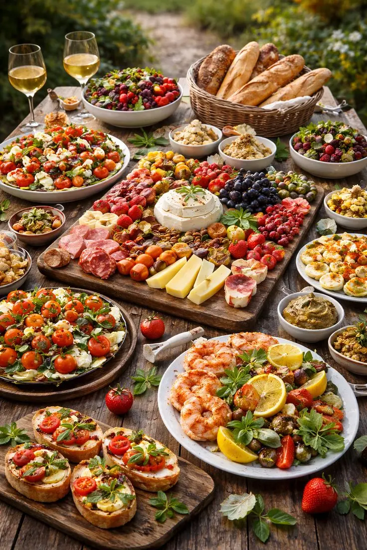غذاهای آماده شده برای مهمانی در ظرف‌های مناسب