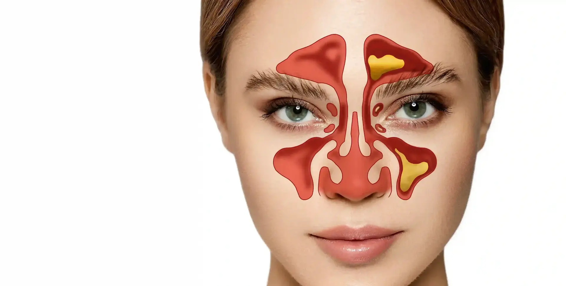 person holding a warm compress on their face to relieve sinus pressure